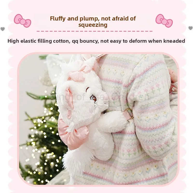 Disney Adorable Plush Marie Cat Backpack Aristocats Inspired Kawaii Shoulder Bag for Women Teens H251031