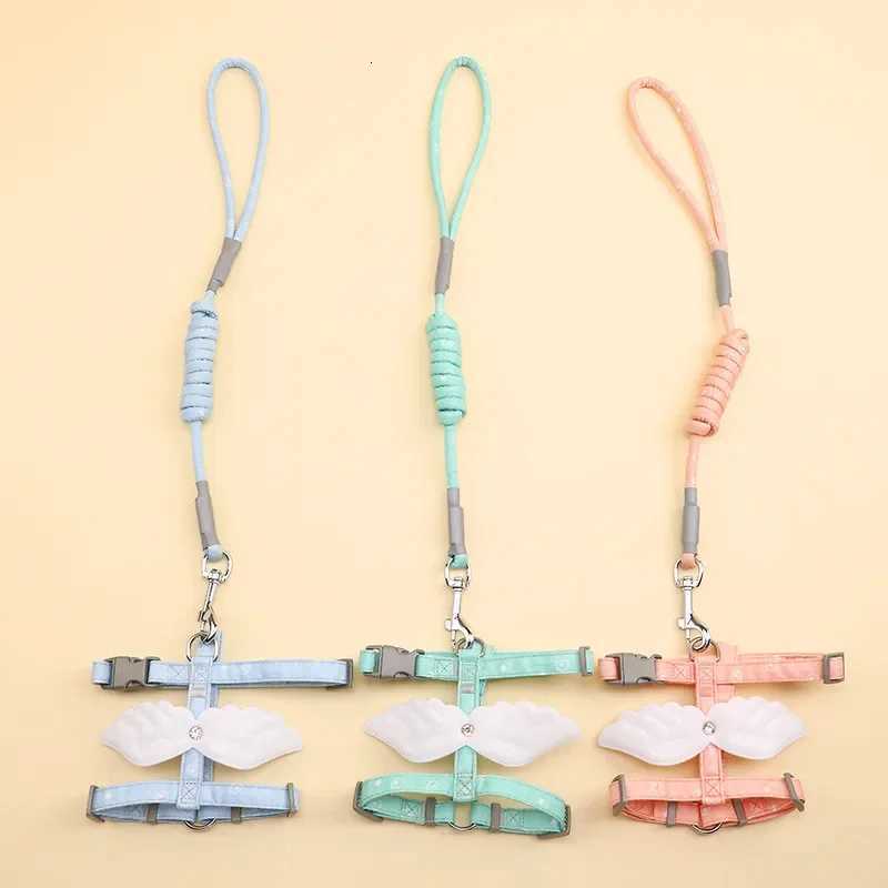 Angel Wings Pet Harness Adjustable Dog Cat Chest Set Cute Collar Safety Belt Outdoor Walking Leash Rope Dog Accessories C251031