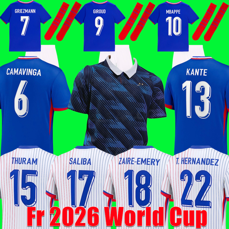 french jersey 2026 World Cup Home soccer jerseys MBAPPE GRIEZMANN 2025 2026 GIROUD PAVARO HERNANDEZ DEMBELE Maillots de football shirt de foot Men kids kit