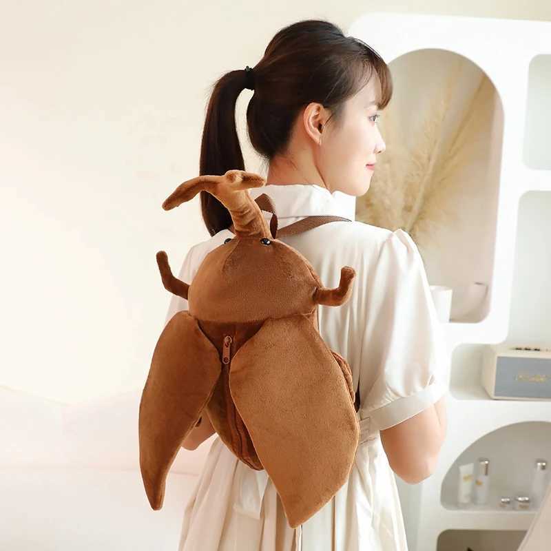 45cm Insect Series Unicorn Fairy Helmet Beetle Filled Toys Backpack Funny Insect Backpack Holiday Gifts W251031