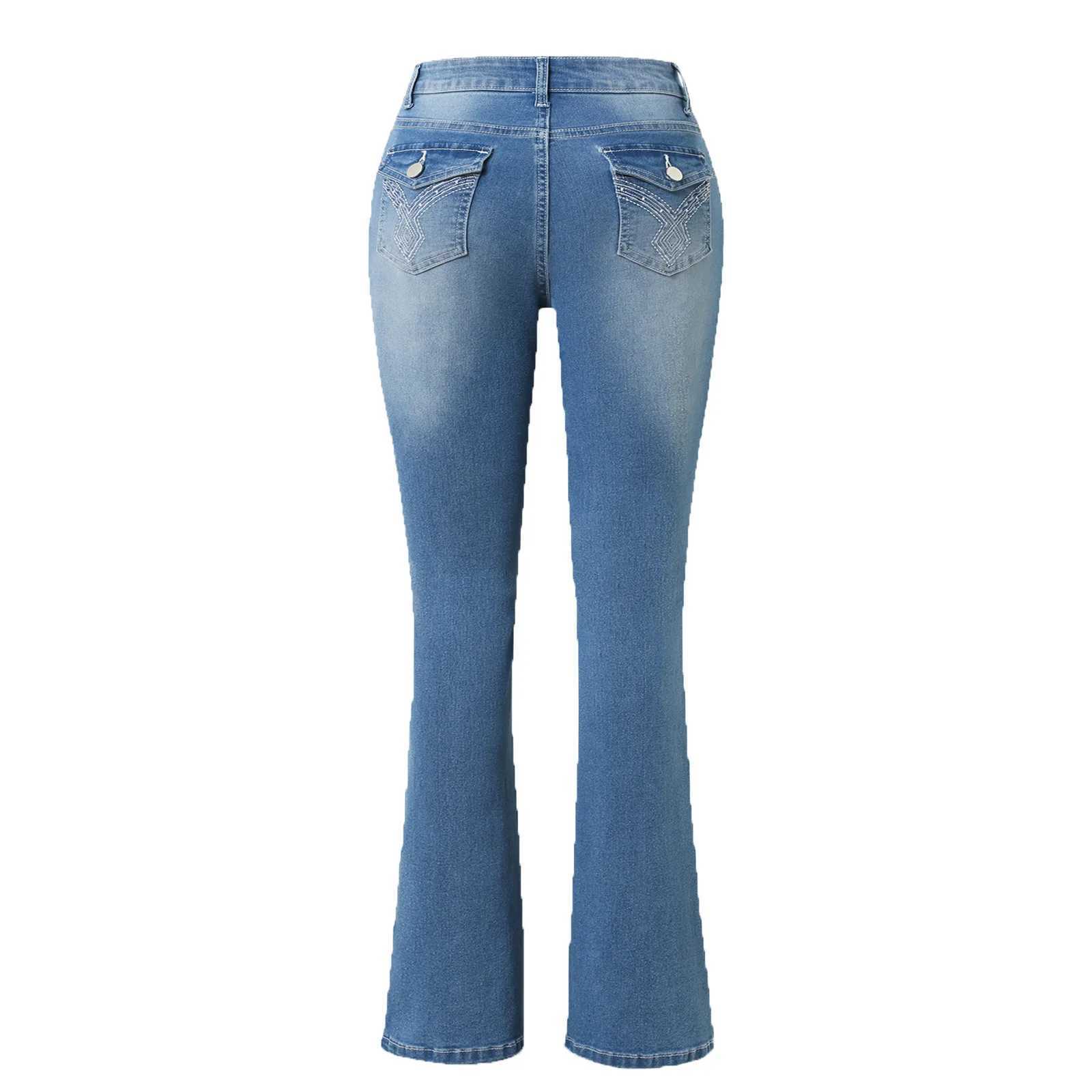 2024 New Womens Stretch Boot Cut Jeans Fashion Slim Fit HipLifting Denim Flared Pants Casual Womens Trousers J251031
