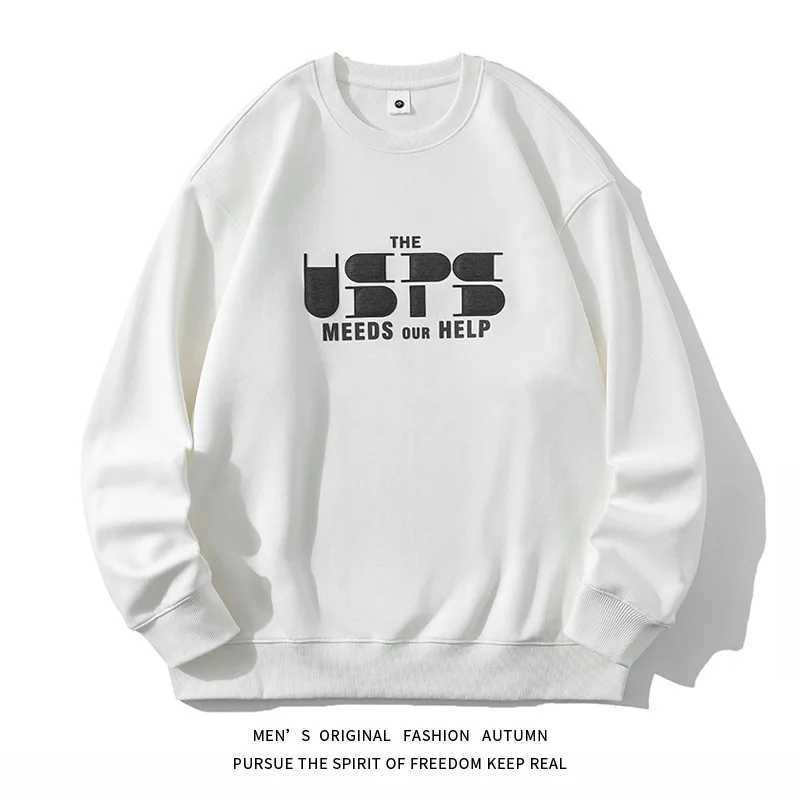 Mens hoodie autumn fashion brand mens 2024 new loose round neck long sleeved shirt J251021