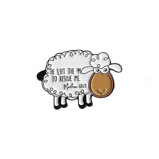 Cartoon Animal Cute Sheep Quote Metal Creative Jewelry Medal Clothing Brooch English Accessories