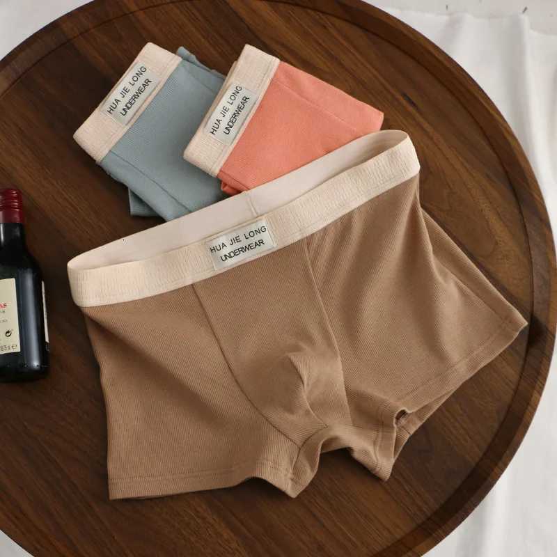 13PCS Mens Underwear High Count Solid Color Cotton Mid Waist Underpants Trendy Male Thin Breathable Youth Sports Boxer ShortsT251031