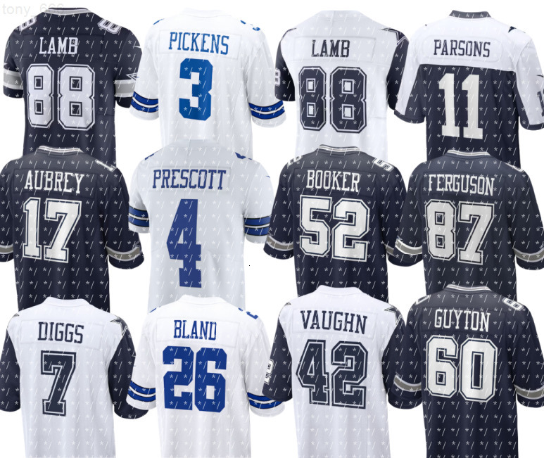 Men Cowboys Jersey Emmitt Smith Roger Staubach Dak Prescott CeeDee Lamb Micah Parsons George Pickens Trevon Diggs Tyler Booker Brandon Aubrey DaRon Bland Football