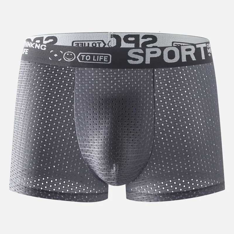 Mens Ice Silk Mesh Boxers Breathable Mesh Four Corner Pants Panties Shorts Summer Boxer Shorts Male Comfortable UnderpantsT251031
