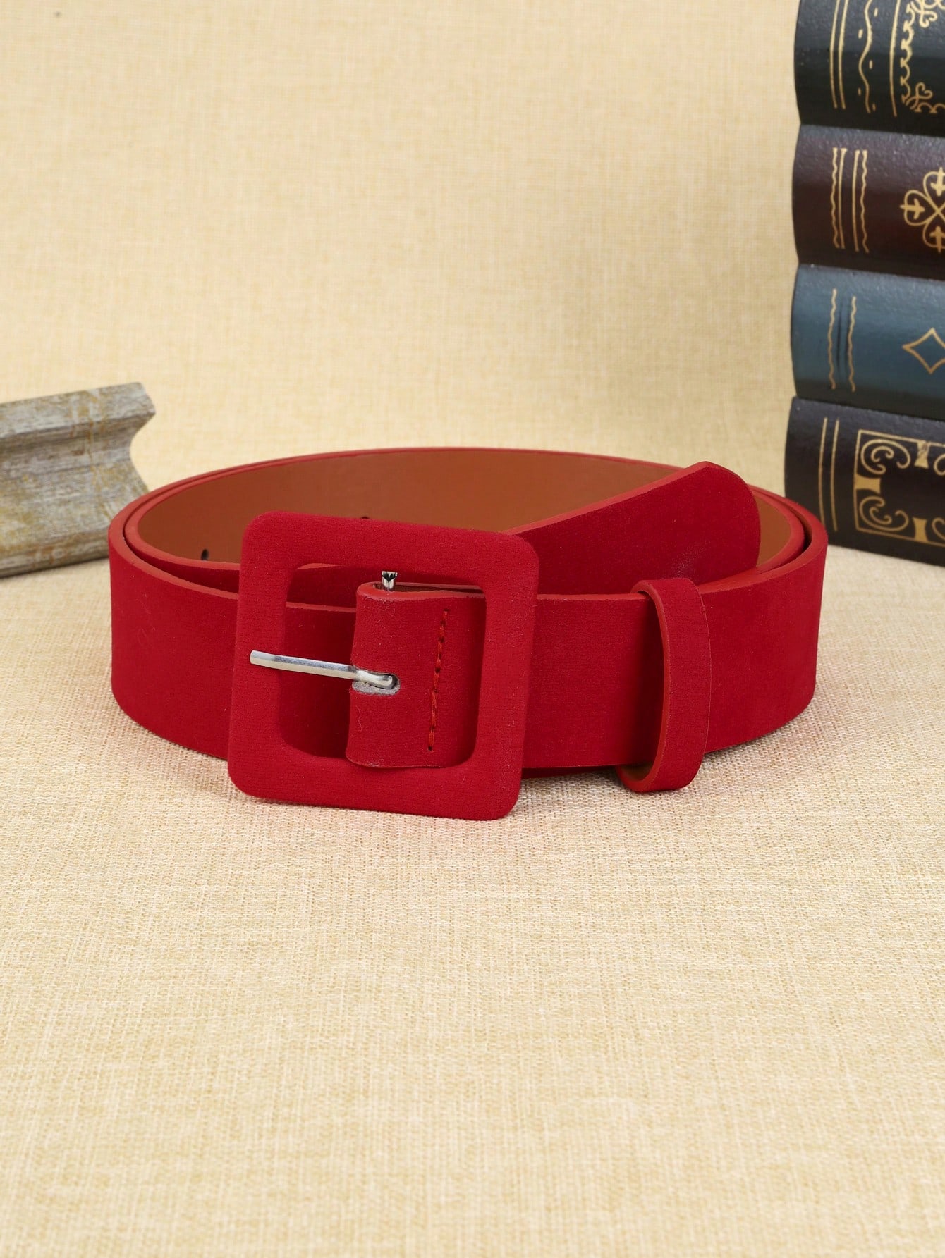 1 piece of red PU ladies' bag strap, featuring a fashionable and trendy bohemian style belt, suitable for daily use.