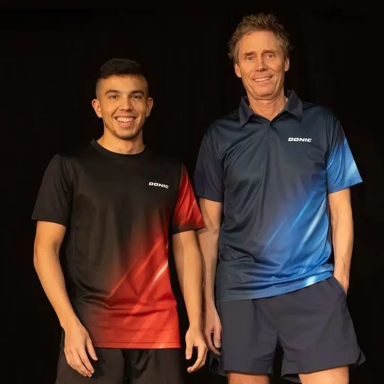 Donic table tennis jersey summer mens and womens short sleeved tshirt skin friendly breathable quick drying sportswear 83244 251030
