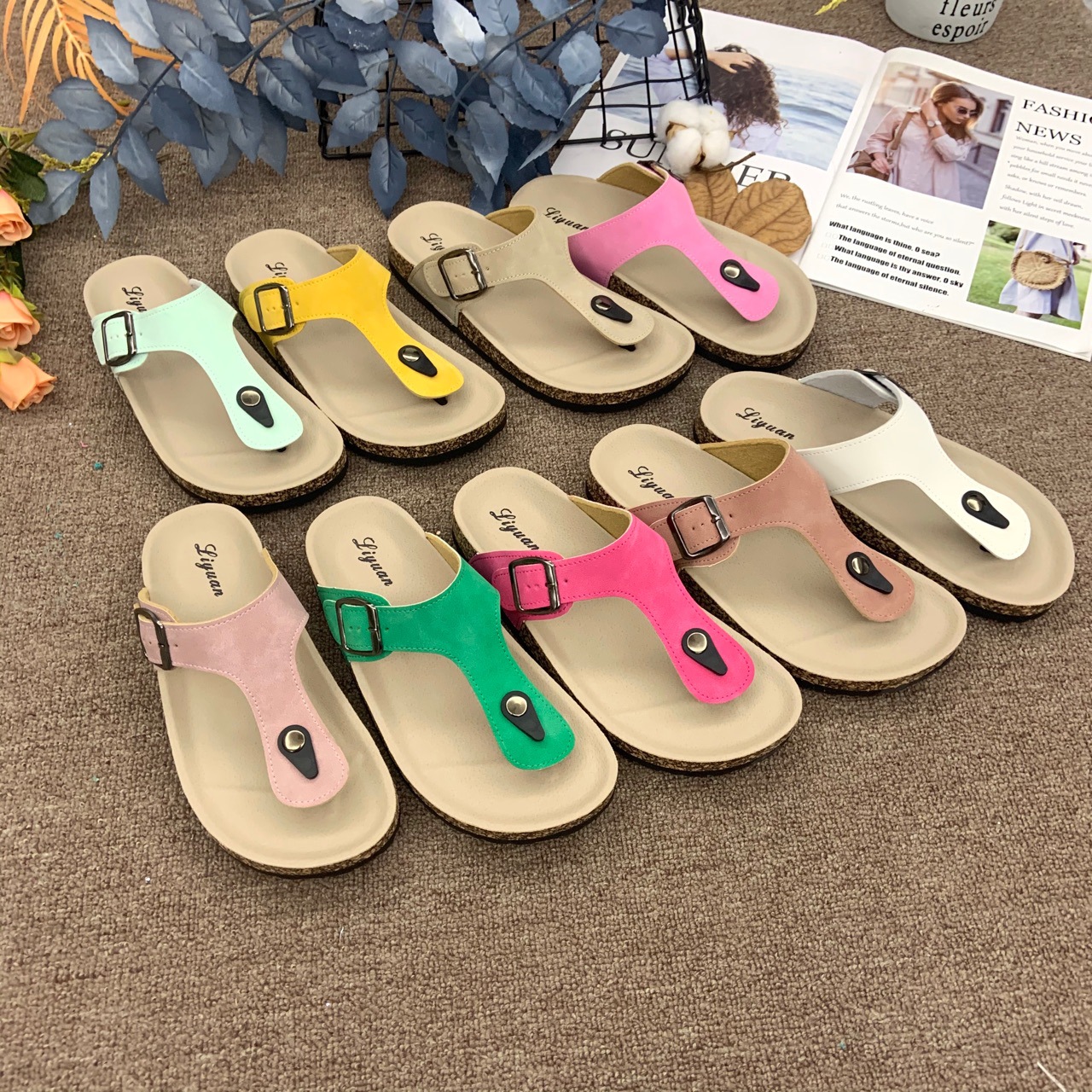 Shevalues New Design Cork Flip Flops Women Classic Footbed Sandals Fashion Comfort Home Shoes With Arch Support Soft Sole Slides Z250614