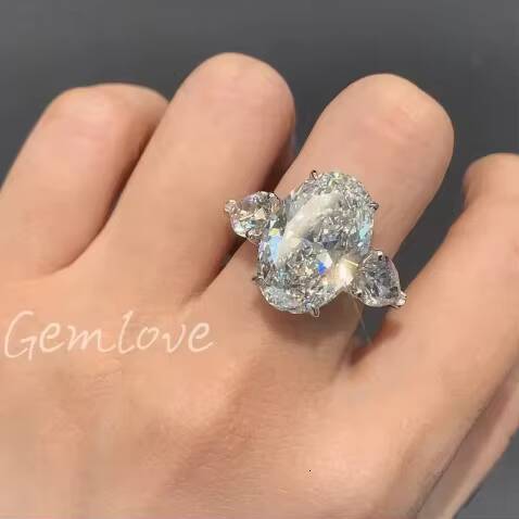 Lab Grown Diamond Wedding Rings 18K Gold CVD 10ct Women Bands Emerald Cut Vintage Custom Eternity Jewelry