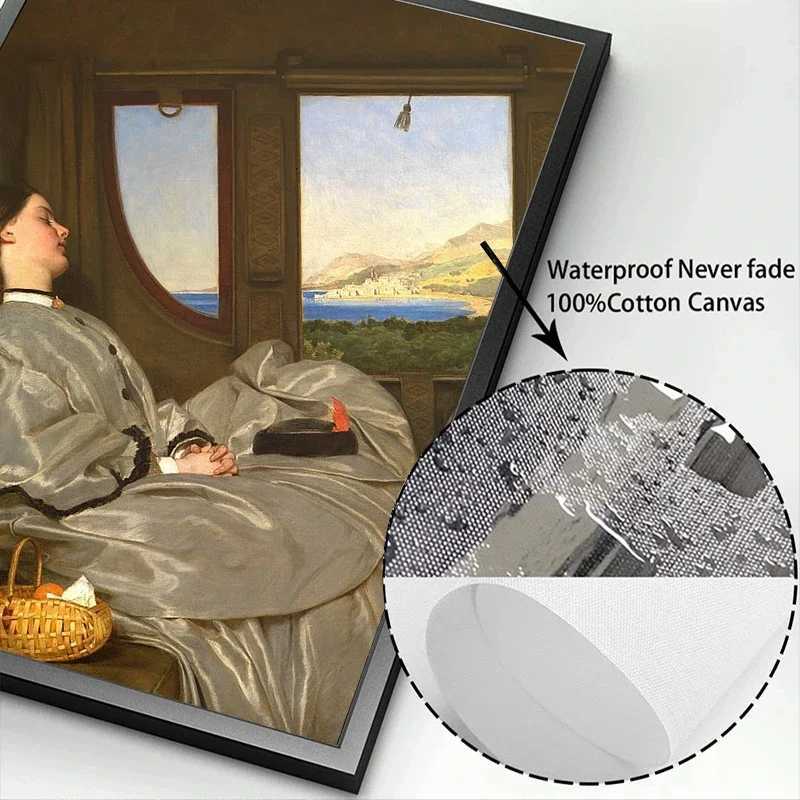 Woman Reading Antique Oil Painting on Canvas Posters Print Vintage Wall Art Pictures Victorian Ladies Gallery Art Home Decor C251031