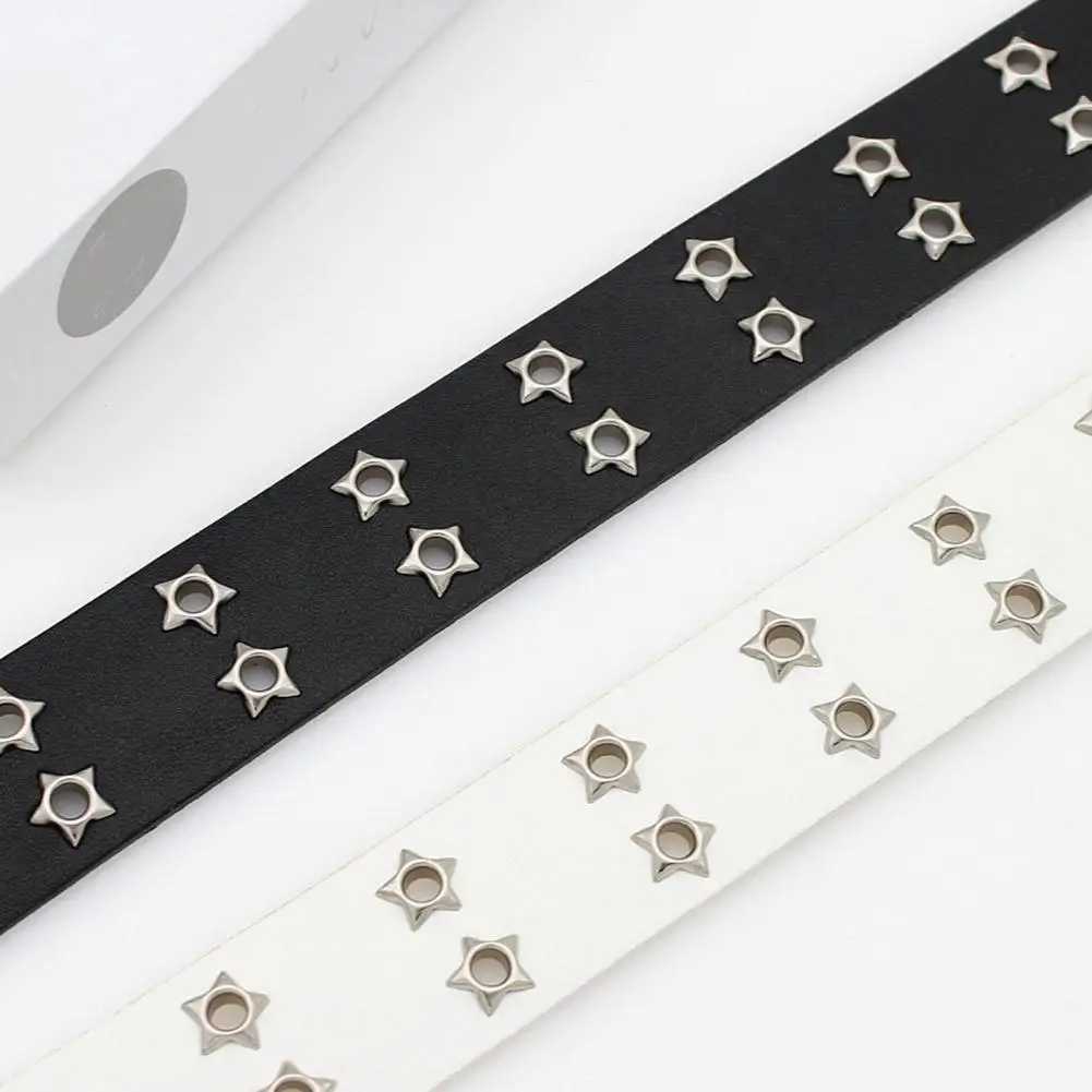 Star Eye Rivet Belt Hollowedout Punk Belt For Manwomen Hiphop Double Pin Buckle Fashion Pu Leather Waistband Y2K DecorationW251030