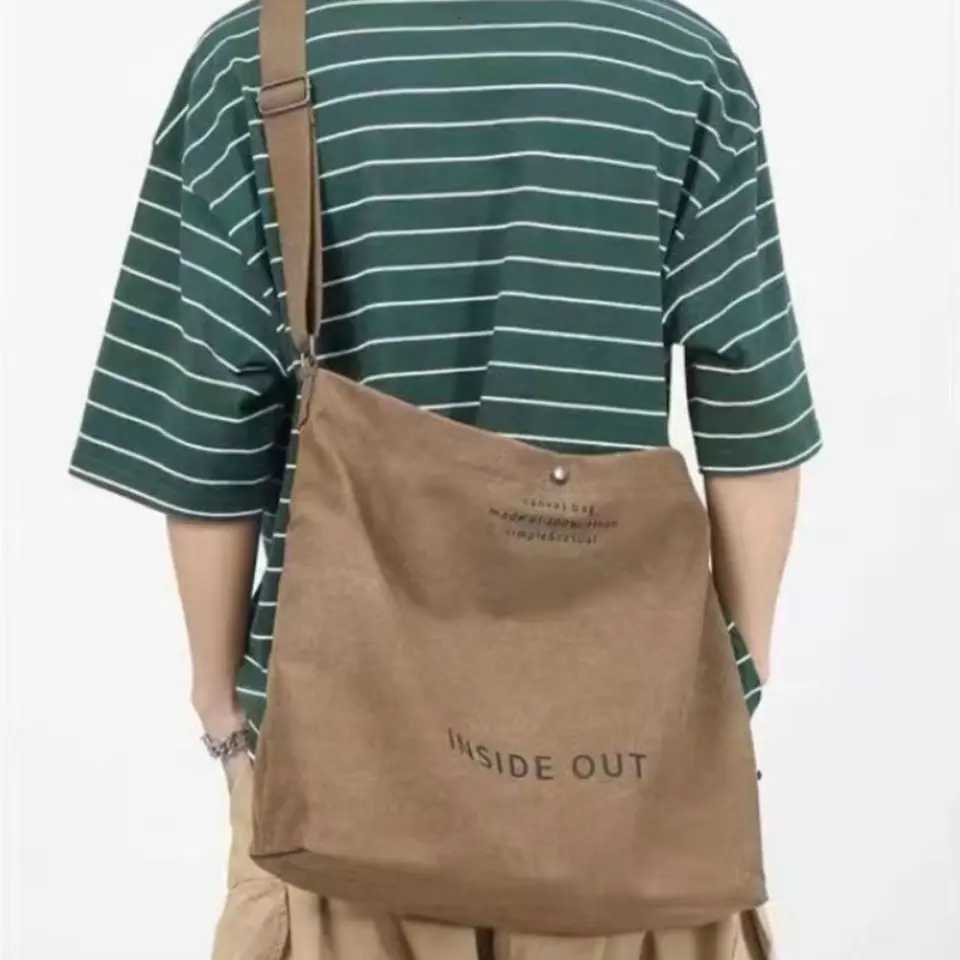 Upgrade Canvas Shoulder Tote Bag Large Capacity Zipper Students Book Bag Casual Solid Color Handbags Birthday Gifts W251031