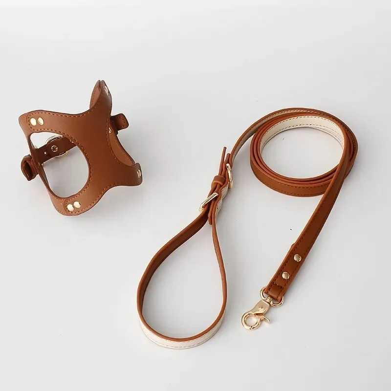 New Luxury Leather Pet Chest Strap Set Dog Leash Walking Cat Rope Medium and Small Dog Pet Supplies Puppy Accessories C251031