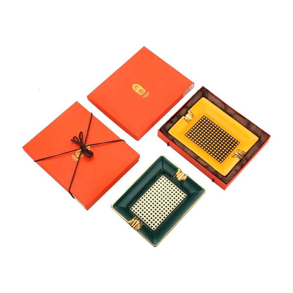 Designer LUBINSKI Ashtray Ceramic Home 2 Slots Holder Cigar Ash Tray Luxury Travel Outdoor Ashtrays With Gift Box Packaging Y251031