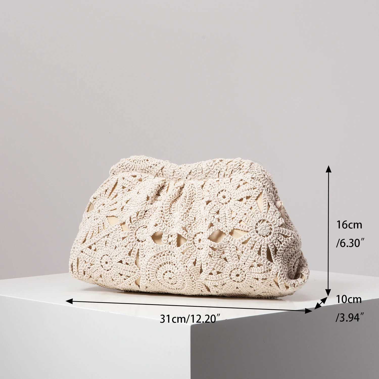 Patterned Hollow Woven Clutch Bag Simple and Versatile Handbag Bohemian Beach Bag Holiday Casual Straw Wallet Elegant Evening Party Bag Patterns Are R