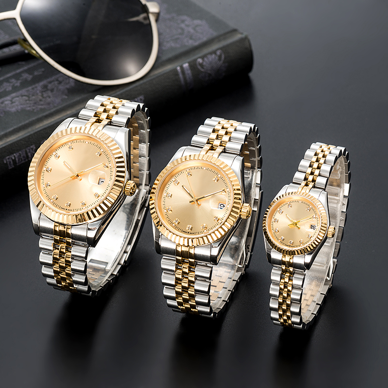 Stainless Steel Women Automatic Mechanical Bussiness Watch Women Diamond Mens Watches birthday valentine's day gift 17498
