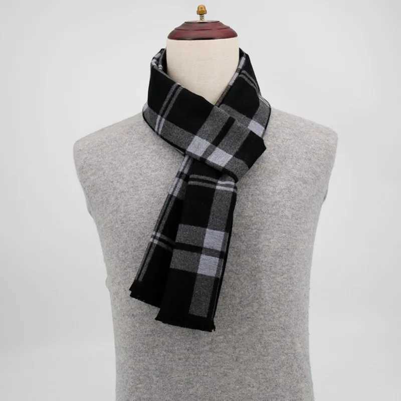 Luxury Brand Winter Plaid Cashmere Scarf for Men Warm Neck Scarfs Male BusinESS Scarves Long Mens ShAWlW251030