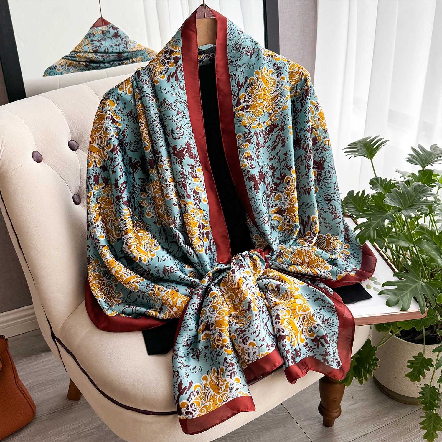 Luxury Brand Scarf Spring Summer Women Beach Sunscreen Fashion Party Shawl China Quality Silk Lady Popular Print Scarves Hijab C251031