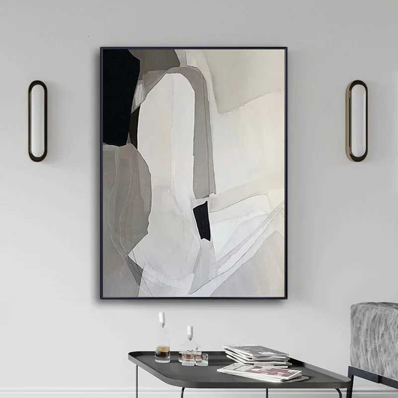 Handmade Large Textured Oil Painting Modern Abstract Geometry Hand Painted Wall Art PictureFor Living Room Porch Entrance Decor C251031