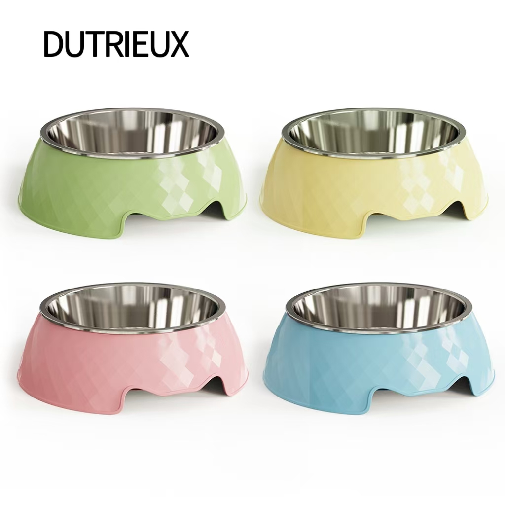 H1204 Non-slip stainless steel pet bowl, anti-tipping design, dropshipping available.