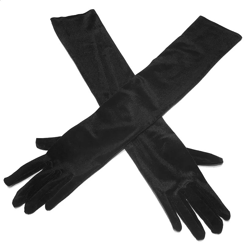 Multicolor Autumn Winter Over Elbow Banquet Women Velvet Long Dinner Dress Gloves Warm Elastic Driving Etiquette 251013