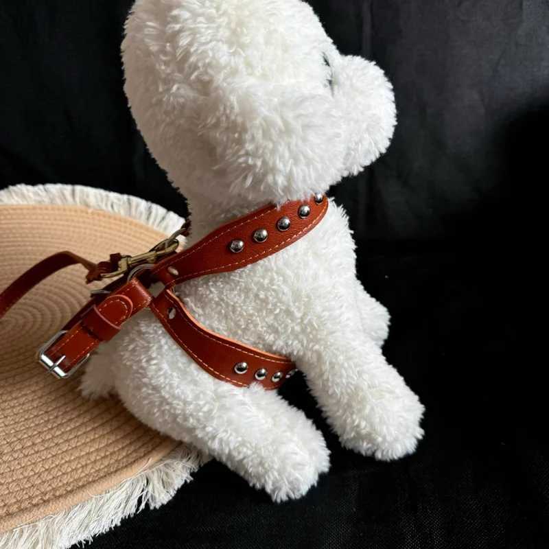 Soft PU Leather Cat Harness Small Dog Harness and Leash Set Dogs Accessories Schnauzer Pomeranian Arnes Para Perro C251031