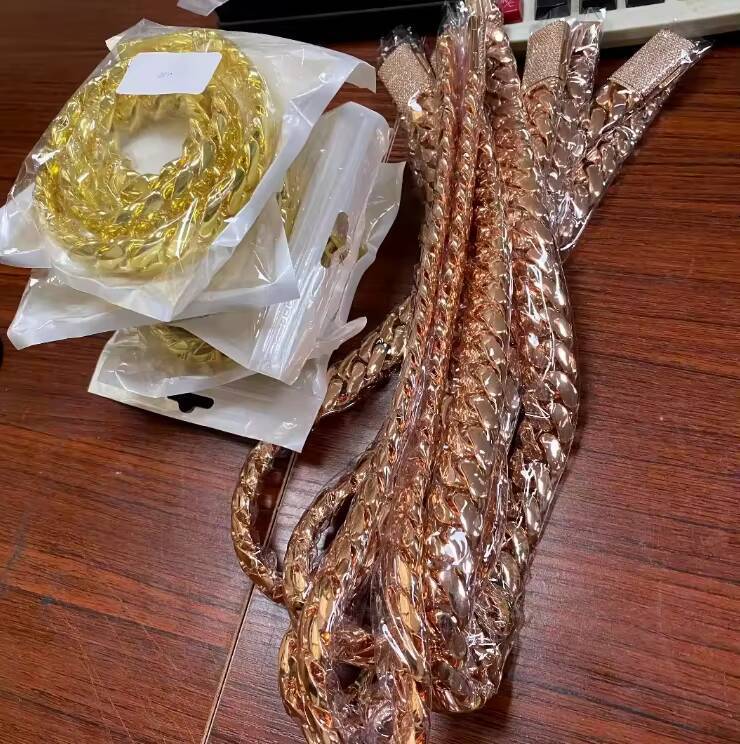 Rose Gold Miami Cuban Link Chain Solid Brass Hip Hop Cadenas De Oro Rosa Necklace Bold Streetwear Jewelry for Moissanite Anniversary