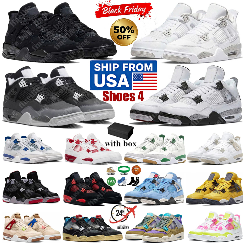 J4 Basketball Shoe Brand Designer Shoe Running Shoe Sneakers Men Athleisure Shoe Genuine Leather Nylon Mesh Flight Tongue Oreo White Red White Cat White Cement Shoes