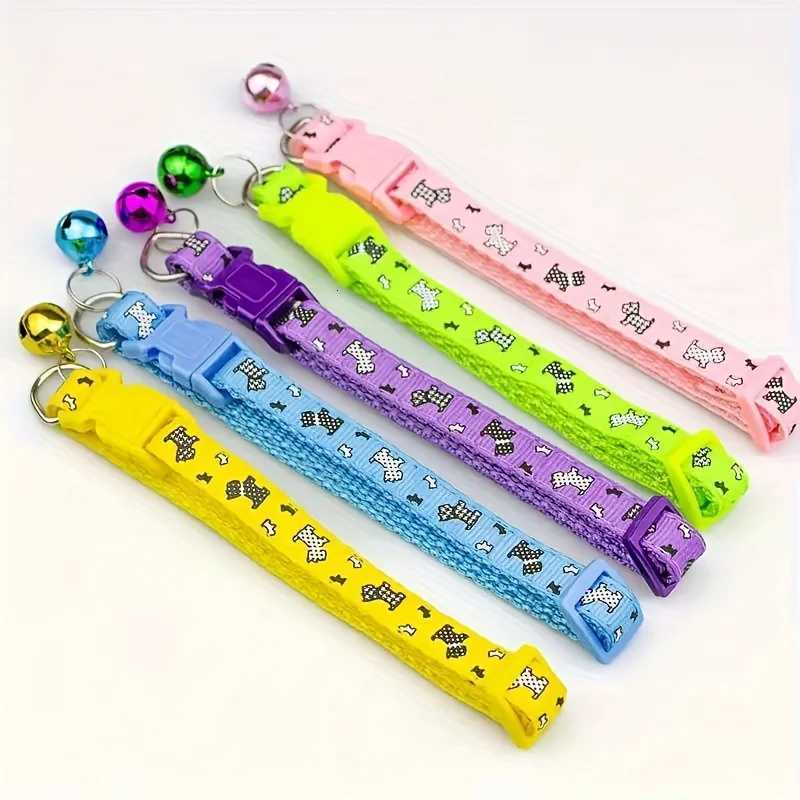 Customized Dog Collar Nylon Bone Kitten Puppy Collars Necklace Free Custom Pet Name ID Adjustable For Small Dogs Cats C251031