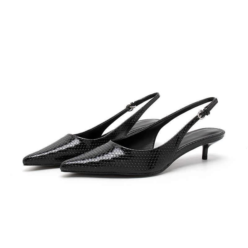 Sophisticated Footwear Selection Premium Synthetic Leather Stiletto Sandals for Versatile Wear--36232-1