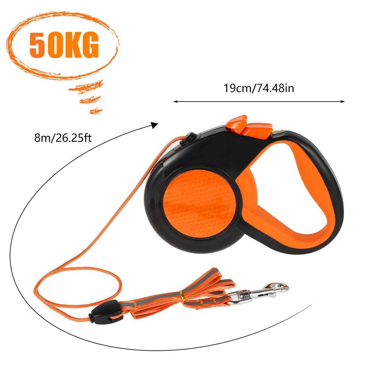 8m 50kg Dog Leash Retractable Roulette Collar for Small Big Dog Accessories Adjustable Durable Walking Hiking Bulldog Rope C251031