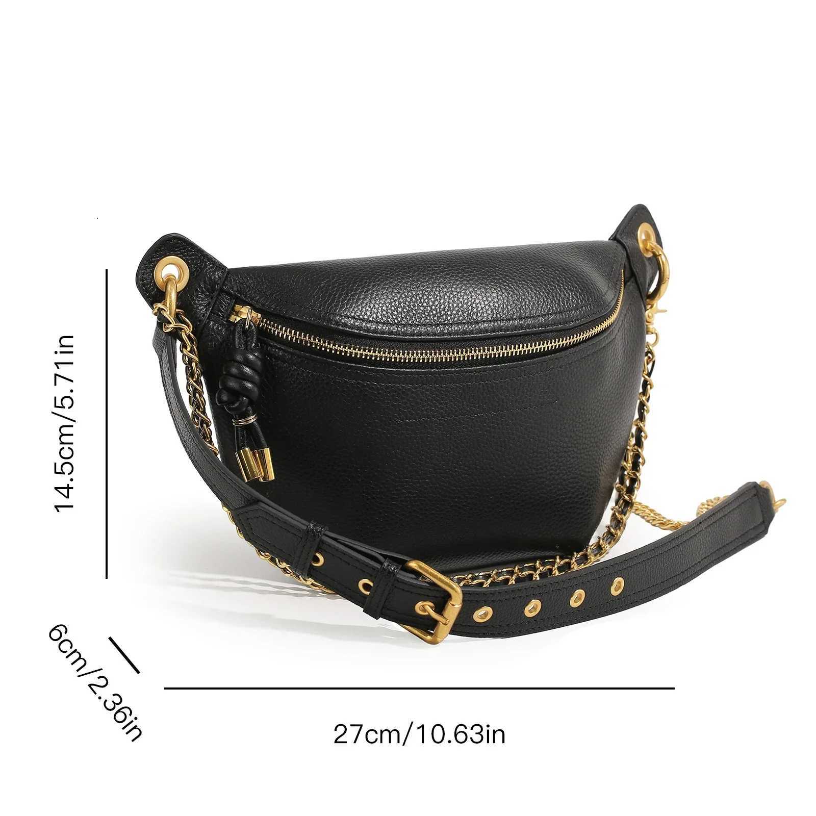 ITAMOOD Genuine Leather Waist Packs for Women Fashion Fanny Pack Belt Bag Luxury Designer Trendy Crossbody Bag W251031