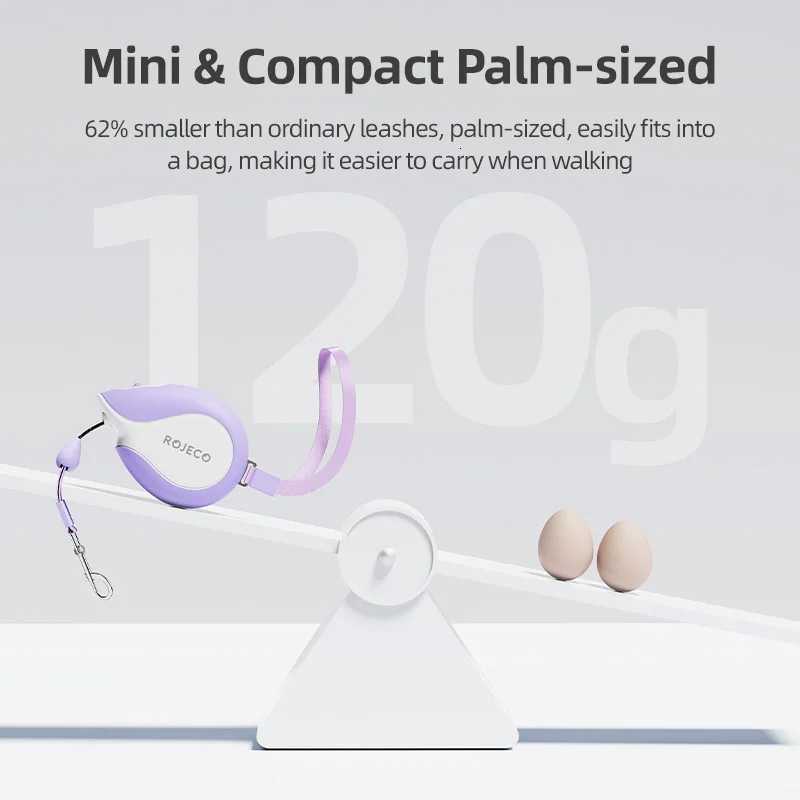 ROJECO Mini Automatic Retractable Dog Leash 3M Extendable Rope Dog Lead For Outdoor Walking Dogs Roulette Leash Dog Accessories C251031