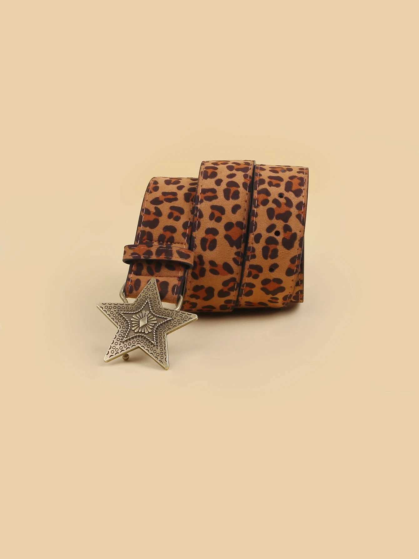 Female Belt Cummerbund Women Horsehair Belt With Leopard Pattern Rose Gold Metal Buckle Women Pu BeltW251030