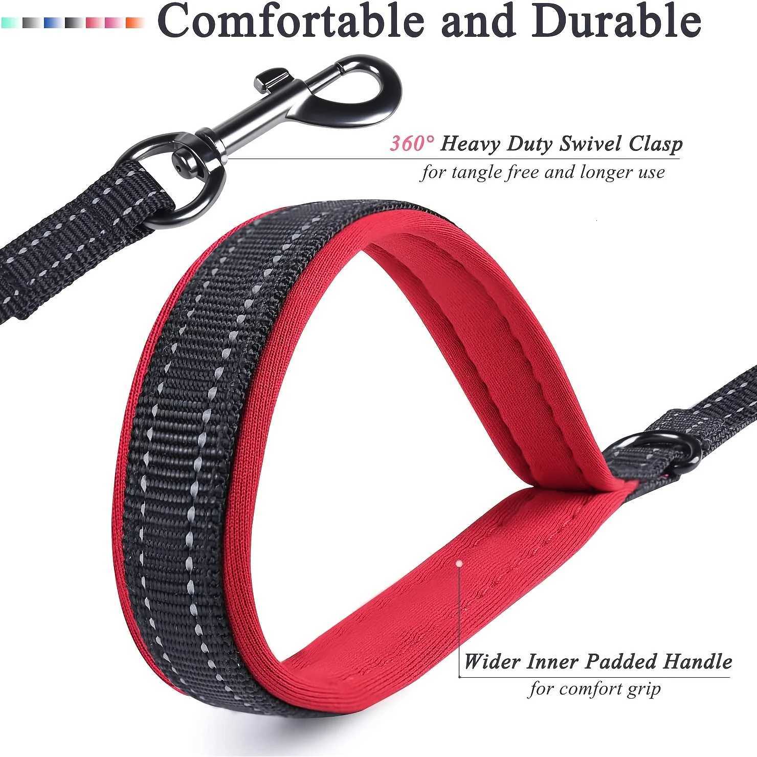Dog Leashes Outdoor Travel Dog Training Chain Heavy Duty Double Handle Lead for Greater Control Safety Training Dual Handle C251031