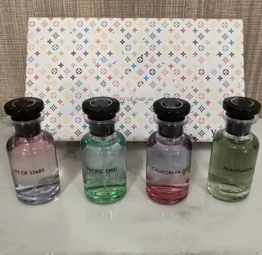 Unisex Perfume 3-piece set 4-piece fashion gift Set Box Charming fragrance brand Men and women perfume spray