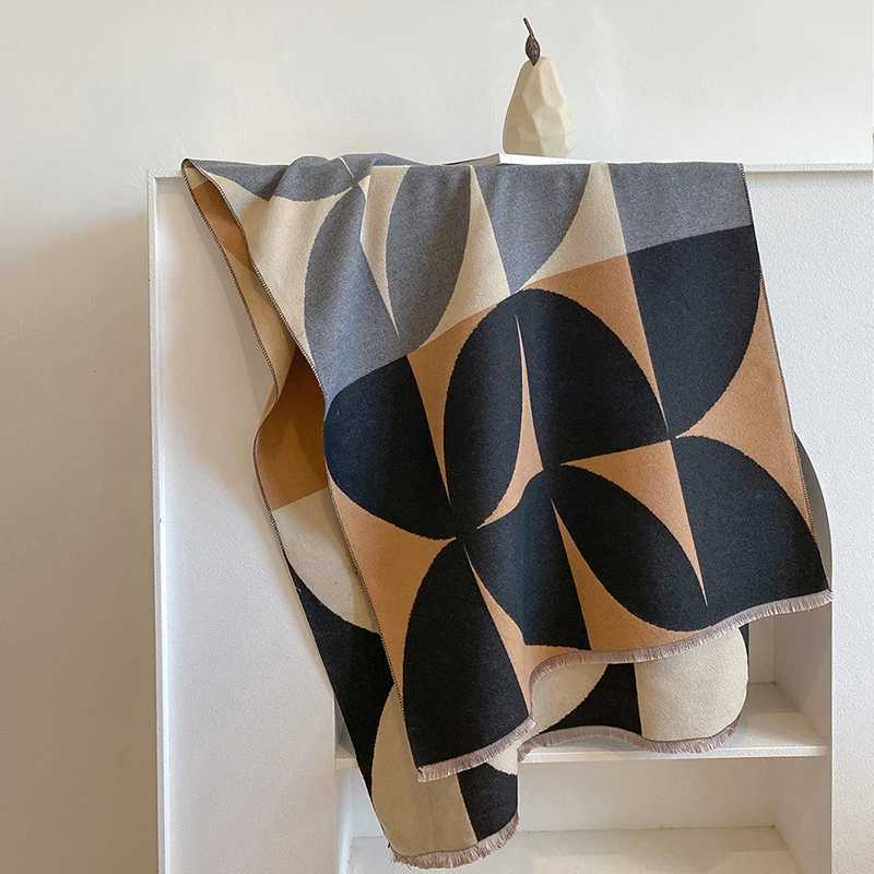 2024 Latest Design Winter TwoSided Jacquard Cashmere Scarves High Quality Women Thicken Wrap Shawl Ladies Wool Scarf C251031