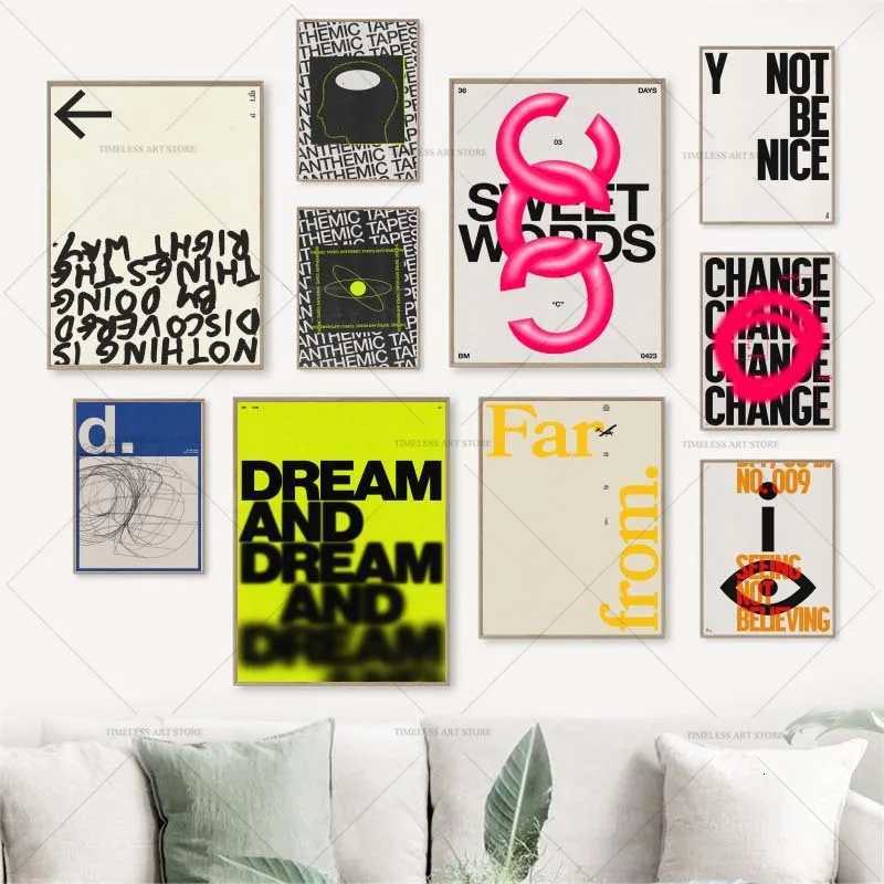 Modern Quotes Posters Retro Inspirational Words Canvas Print Calligraphy Wall Art Canvas Painting for Living Room Home Decor C251031