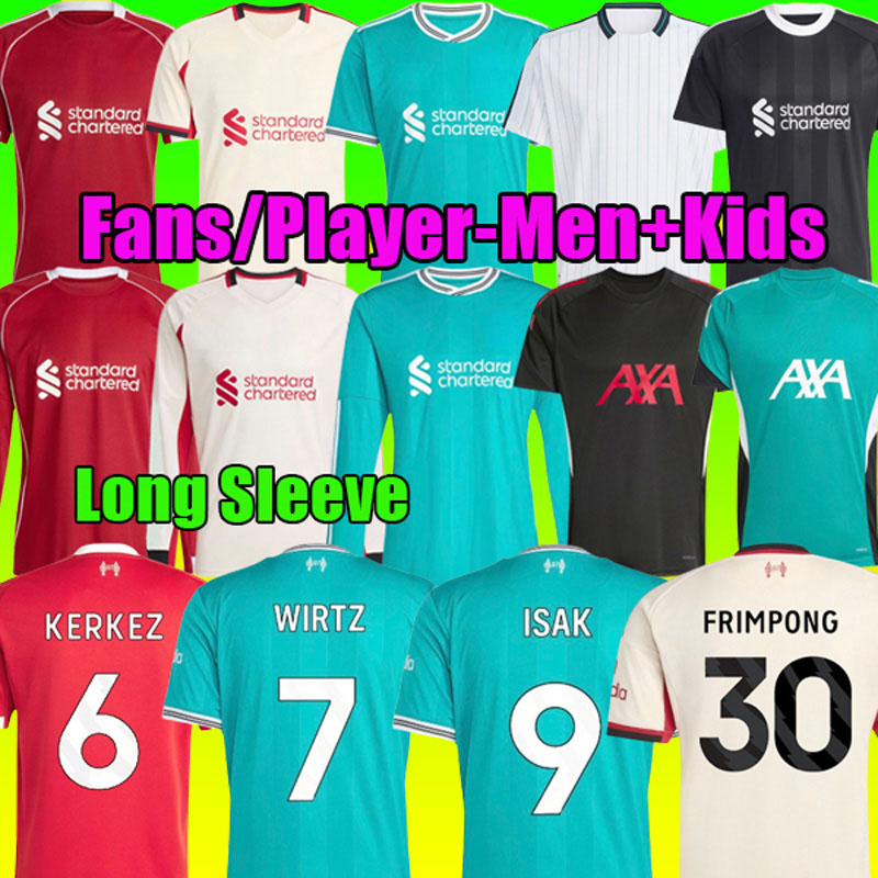 4XL 25 26 WIRTZ EkitikE ISAK salah soccer jerseys DIOGO J. frimpong Kerkez 2025 2026 Camiseta men kids kit football shirt uniforms home away MAC ALLISTER Special 222