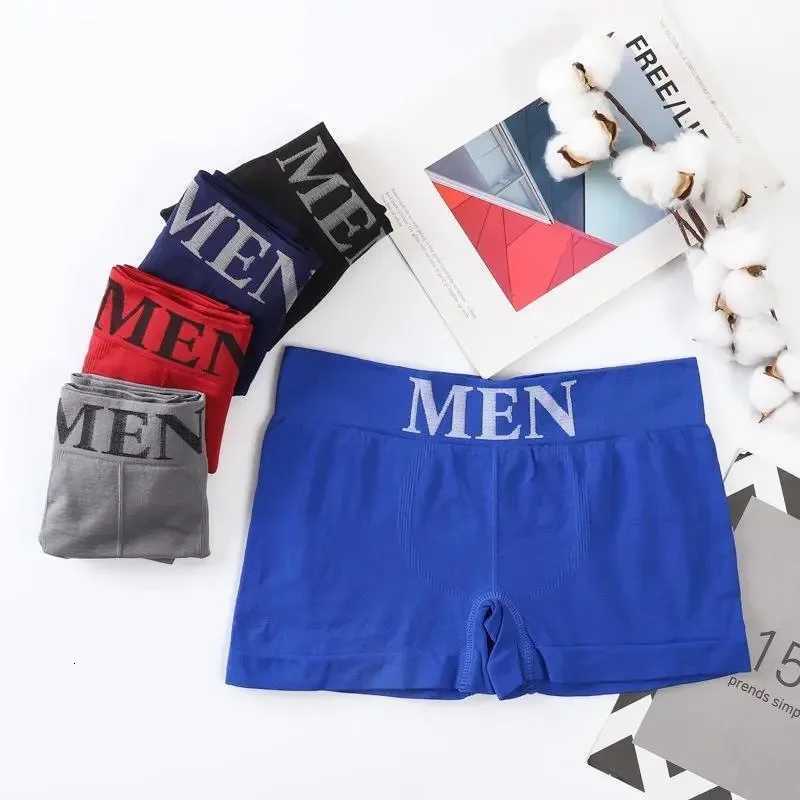 5 Pcs Thin Style Mens High Elastic Plain Color Comfortable Boxer Briefs Panties Breathable PantyhoseT251031