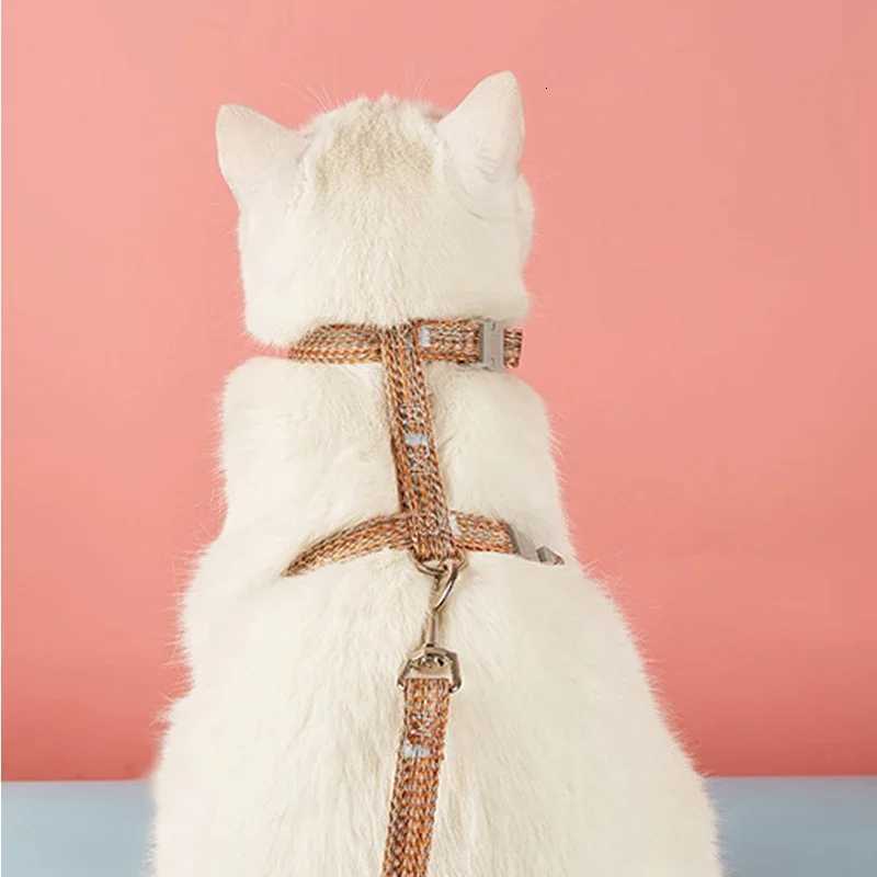 Pet Cat Adjustable Chest Strap Antiescape Small Medium Dog Cat Harness Leash Set Breathable Reflective Chest Strap Pet Supplies C251031