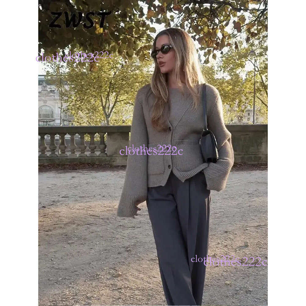 Knit Cardigan Women Autumn Gentle Solid Long Sleeve Single Breasted Female Sweaters V-Neek Pocket All Match Lady Knitwear 241028