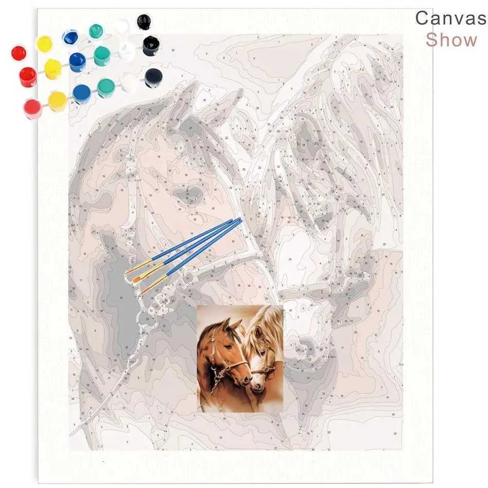 CHENISTORY Frameless Painting By Numbers Animals On Canvas Pictures By Numbers Acrylic Paint By Number Home Decor Digital Paint C251031