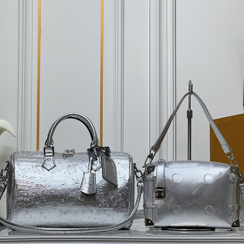 Bandouliere Pillow bag Ostrich leather Spedys 30 Designer Slouchy bag Women Large Shoulder Bag Boho vibe pillow tote bag Designer weekend bag Travel crossbody bag