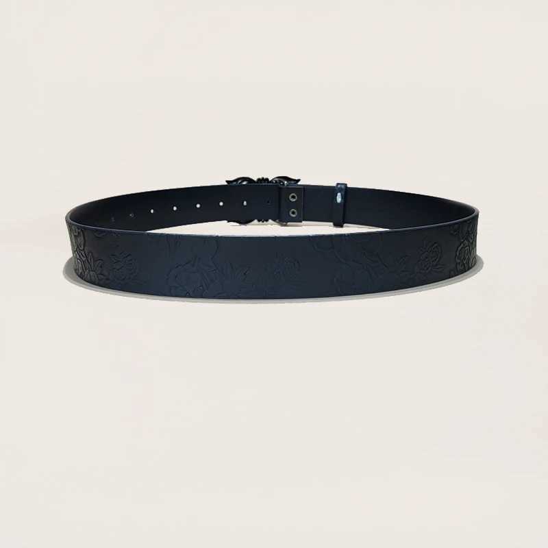 Mens Belt Bohemian Style Vintage Oval Hollow Buckle Punk Rock Y2K Belt For Women Hip Hop Gothic Accessories Jeans WaistbandW251030