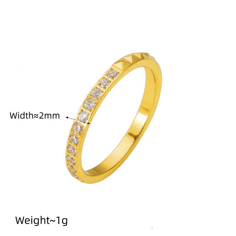 Ring Designer rings Light Luxury Exquisite Half Circle Diamond Studded Rivet Titanium Steel Personality Fashion Trend Index Finger for Women Non Fadin
