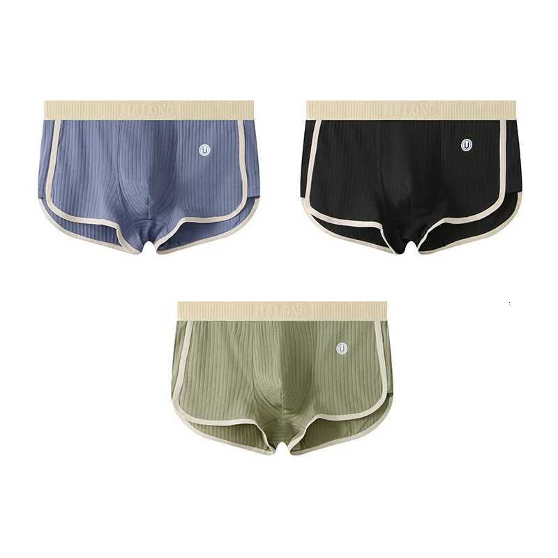 3PCS Mens Four Seasons Underpants Slim Panties MidWaist Simple Breathable Comfortable Boxer Shorts Vertical Stripe Soft PantyT251031