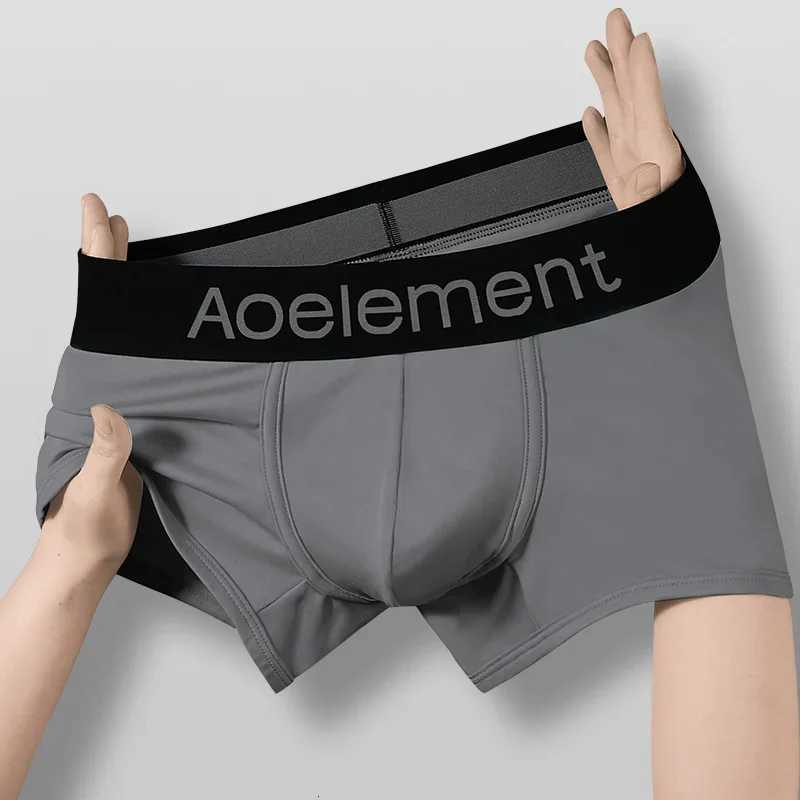 Mens underwear summer new ice silk boxers one piece underwear men breathable cool boxers underpantsT251031