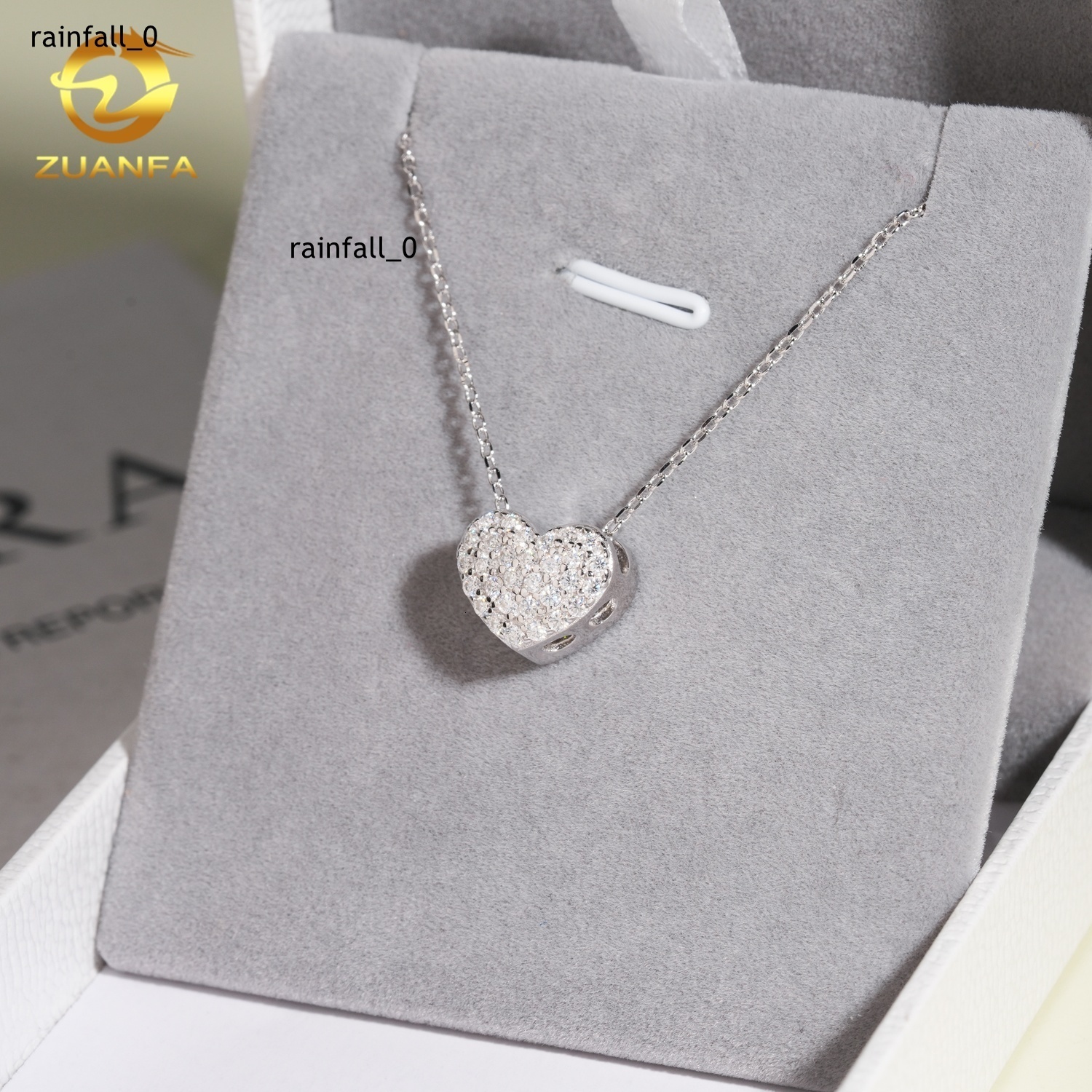 Fashion Women Moissanite Necklace 925 Silver Gift Anniversary Charm Heart Pendant Necklace Pass Diamond Test Ready to Ship